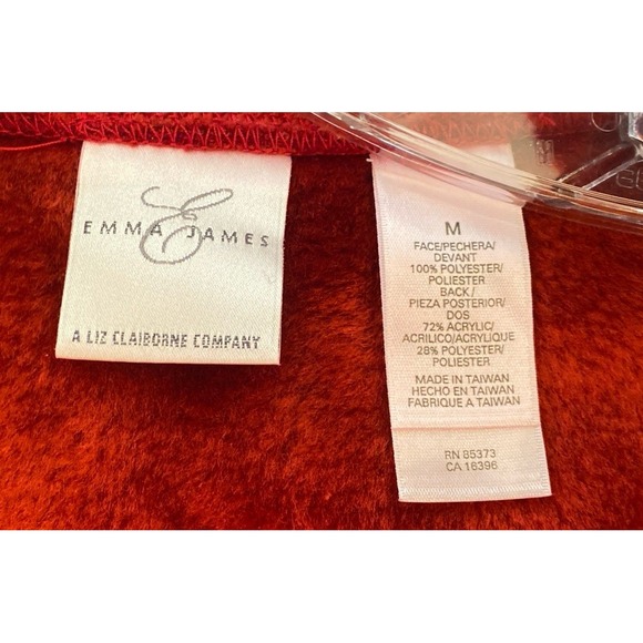 Vintage Emma James Red Faux Shearling Zip‎ Jacket Womens M 90s Retro - Picture 2 of 5